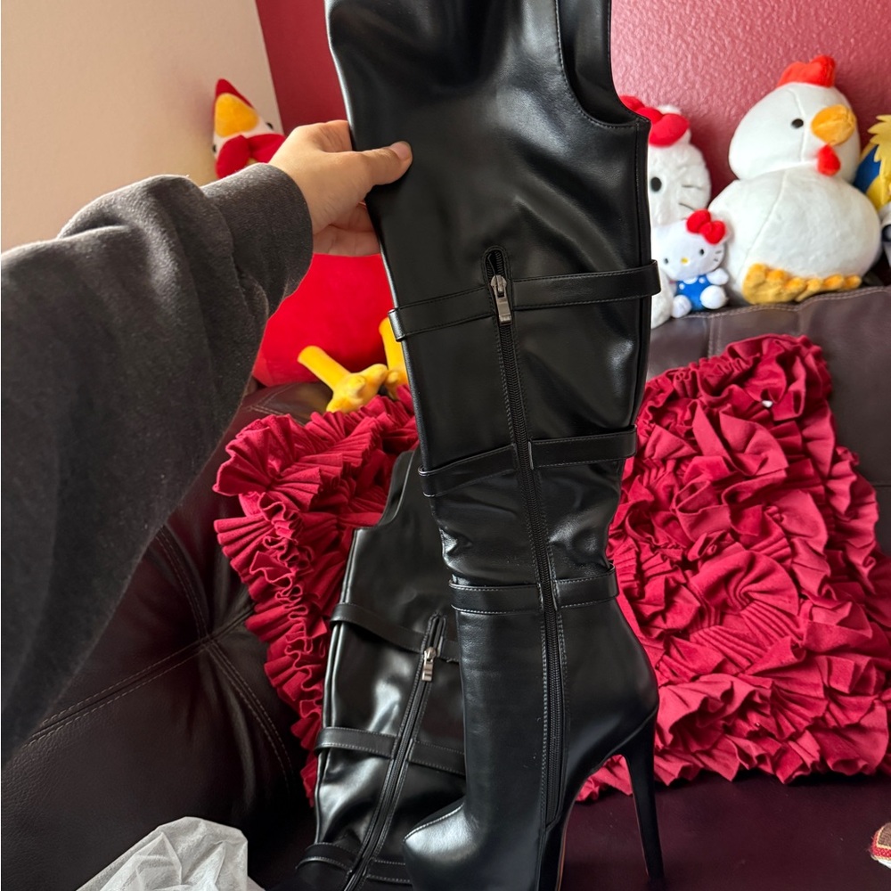 Black Platform Stiletto Boots size 7 new - Picture 6 of 6